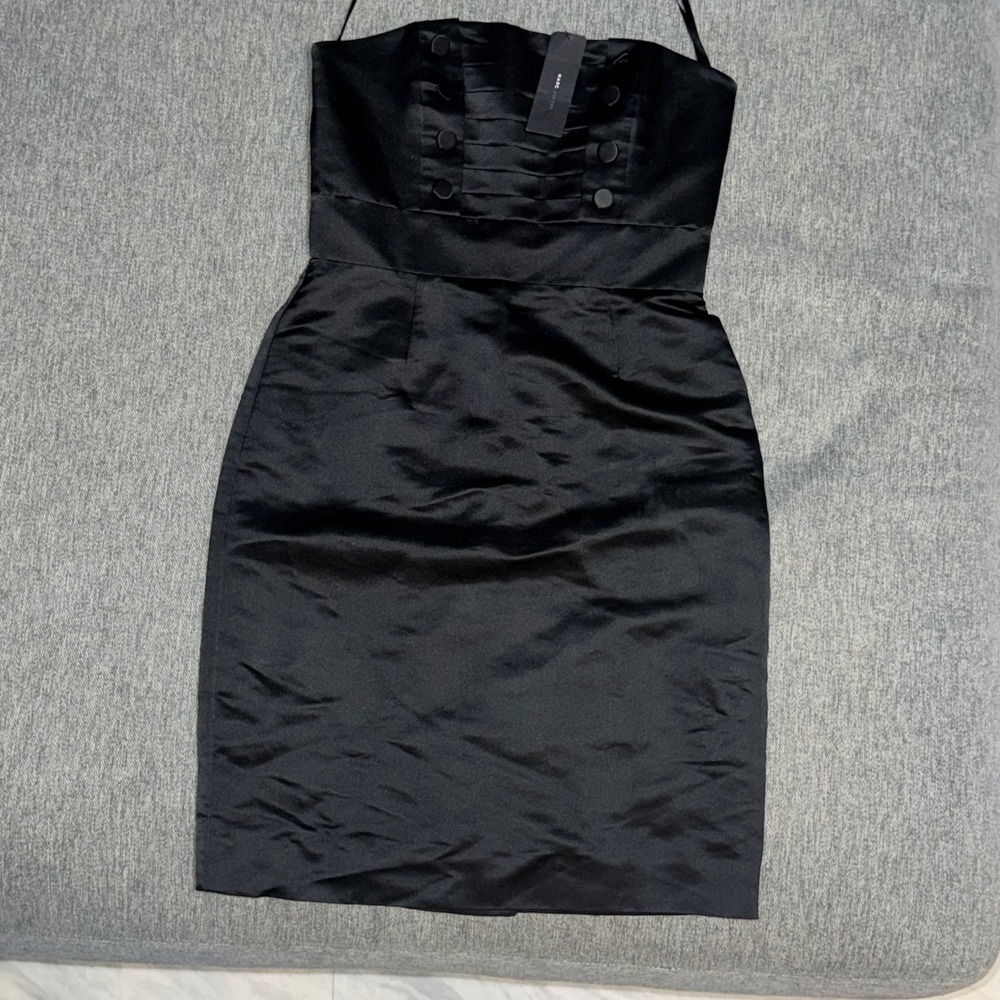 NWT Marc Jacobs 100%Silk Satin Strapless‎ Little Black Party Dress Size 6 $429 - Picture 6 of 14